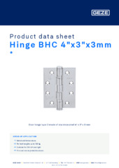 Hinge BHC 4"x3"x3mm  * Product data sheet EN