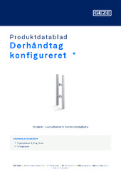 Dørhåndtag konfigureret  * Produktdatablad DA