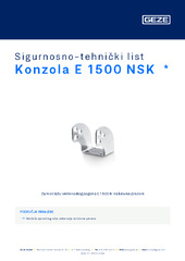 Konzola E 1500 NSK  * Sigurnosno-tehnički list HR