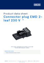 Connector plug EMD 2-leaf 230 V  * Product data sheet EN