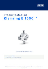 Klemring E 1500  * Produktdatablad DA