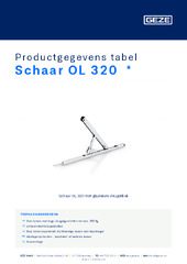 Schaar OL 320  * Productgegevens tabel NL