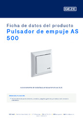 Pulsador de empuje AS 500 Ficha de datos del producto ES