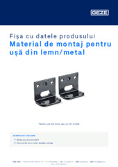 Material de montaj pentru ușă din lemn/metal Fișa cu datele produsului RO