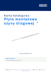 Płyta montażowa szyny ślizgowej  * Karta katalogowa PL