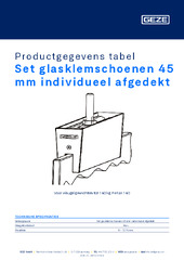 Set glasklemschoenen 45 mm individueel afgedekt Productgegevens tabel NL