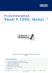 Växel F 1200, låsbar Produktdatablad SV