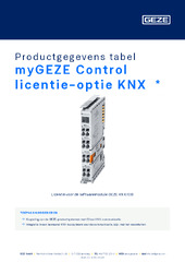 myGEZE Control licentie-optie KNX  * Productgegevens tabel NL
