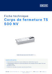 Corps de fermeture TS 500 NV Fiche technique FR