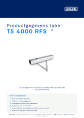 TS 4000 RFS  * Productgegevens tabel NL