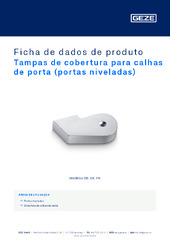 Tampas de cobertura para calhas de porta (portas niveladas) Ficha de dados de produto PT