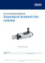 Standard brakett for ramme Produktdatablad NB