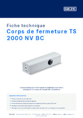 Corps de fermeture TS 2000 NV BC Fiche technique FR