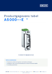 A5000--E  * Productgegevens tabel NL