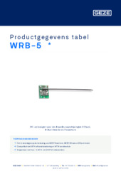 WRB-5  * Productgegevens tabel NL