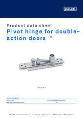 Pivot hinge for double-action doors  * Product data sheet EN