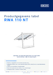 RWA 110 NT Productgegevens tabel NL
