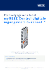 myGEZE Control digitale ingangsklem 8-kanaal  * Productgegevens tabel NL