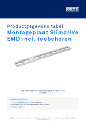 Montageplaat Slimdrive EMD incl. toebehoren Productgegevens tabel NL