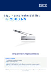 TS 2000 NV Sigurnosno-tehnički list HR