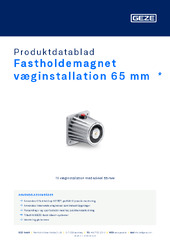 Fastholdemagnet væginstallation 65 mm  * Produktdatablad DA