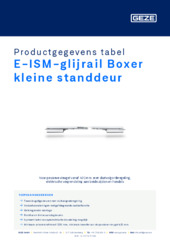 E-ISM-glijrail Boxer kleine standdeur Productgegevens tabel NL