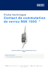 Contact de commutation de verrou RSK 1000  * Fiche technique FR