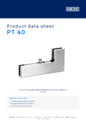 PT 40  * Product data sheet EN