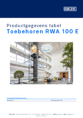 Toebehoren RWA 100 E Productgegevens tabel NL