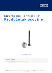Produžetak osovine Sigurnosno-tehnički list HR