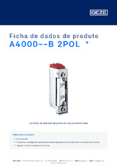 A4000--B 2POL  * Ficha de dados de produto PT