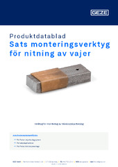 Sats monteringsverktyg för nitning av vajer Produktdatablad SV