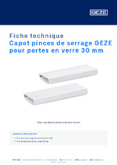 Capot pinces de serrage GEZE pour portes en verre 30 mm Fiche technique FR