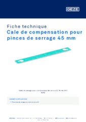 Cale de compensation pour pinces de serrage 45 mm Fiche technique FR