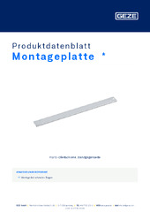 Montageplatte  * Produktdatenblatt DE