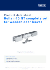 Rollan 40 NT complete set for wooden door leaves Product data sheet EN