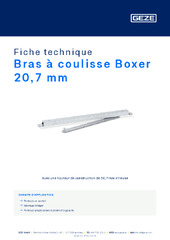 Bras à coulisse Boxer 20,7 mm Fiche technique FR