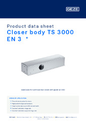 Closer body TS 3000 EN 3  * Product data sheet EN
