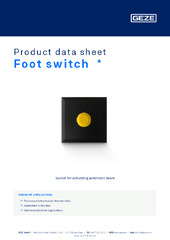 Foot switch  * Product data sheet EN