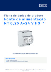 Fonte de alimentação NT 6,25 A-24 V HS  * Ficha de dados de produto PT