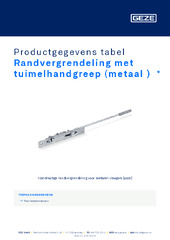 Randvergrendeling met tuimelhandgreep (metaal )  * Productgegevens tabel NL
