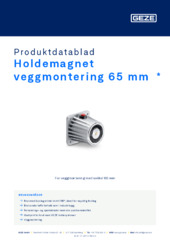 Holdemagnet veggmontering 65 mm  * Produktdatablad NB