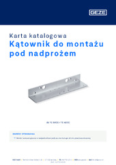 Kątownik do montażu pod nadprożem Karta katalogowa PL