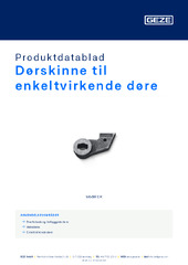 Dørskinne til enkeltvirkende døre Produktdatablad DA