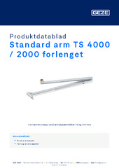 Standard arm TS 4000 / 2000 forlenget Produktdatablad NB