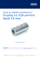 Cuplaj cu tijă pentru bară 12 mm Fișa cu datele produsului RO