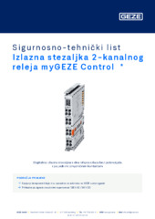 Izlazna stezaljka 2-kanalnog releja myGEZE Control  * Sigurnosno-tehnički list HR