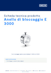 Anello di bloccaggio E 3000 Scheda tecnica prodotto IT