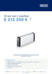 E 212 230 V  * Ürün veri sayfası TR