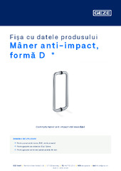Mâner anti-impact, formă D  * Fișa cu datele produsului RO